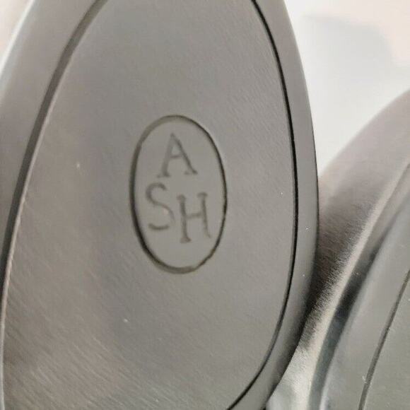 ASH Wedge Ankle Boots Women's Leather Fur Cuff Zip Studs Sz 7.5 EU 38 Gray Taupe - Picture 7 of 13